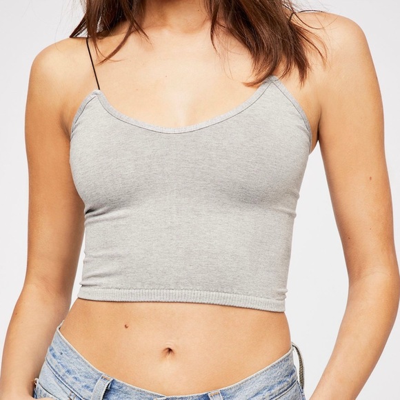 Free Shipping!!! Skinny Strap Seamless Brami in Heather Grey - Picture 2 of 10